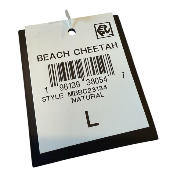 BAR III Beach Cheetah Bandeau with addl straps Tie Back Padded Bikini Swim Top - Picture 10 of 14